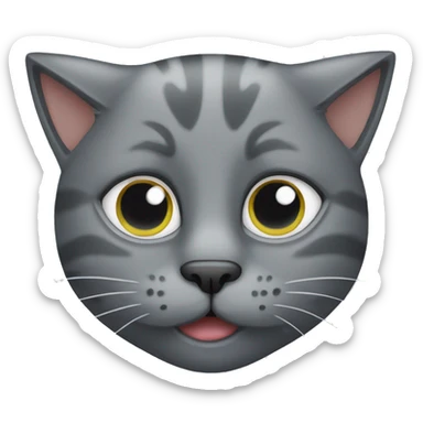 One eyed grey cat sticker