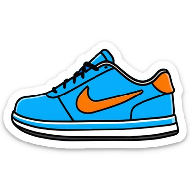 blue Nike tennis shoes, sporty sneakers sticker