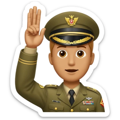 Penis doing army salute sticker