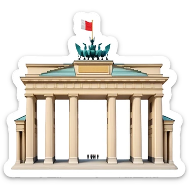 Cinematic Realistic Brandenburg Gate Landmark Emoji, depicted as the iconic neoclassical monument rendered with lifelike detail and dynamic, historic lighting. sticker