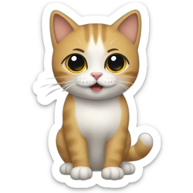 Gato encima de un autobús sticker