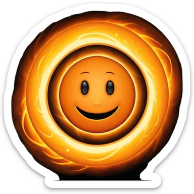 make a blackhole, accretion disk and all, with an orange smiley face sticker