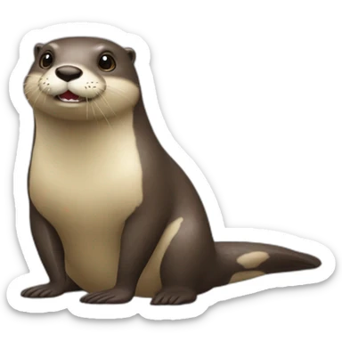 Un loutre qui mange un caca sticker