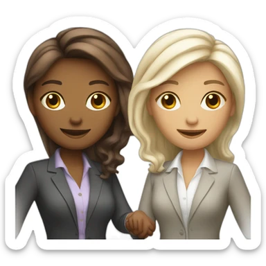 two white business women with different hair colors shaking hands sticker