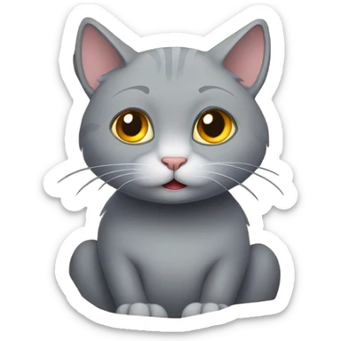 Grey cat in cave sticker
