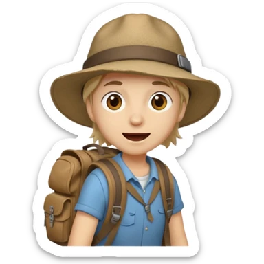 Traveler character with A slight expression of excitement and urgency sticker