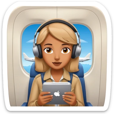 Girl on plane and music  sticker