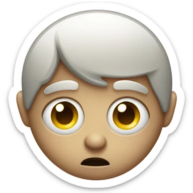 sad face with big cute button  sticker