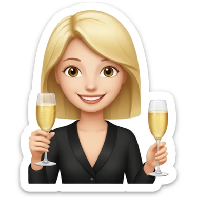 girl with Champagne glass sticker