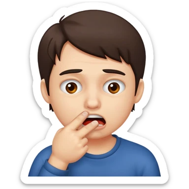 Una carita mordiéndose el dedo  sticker