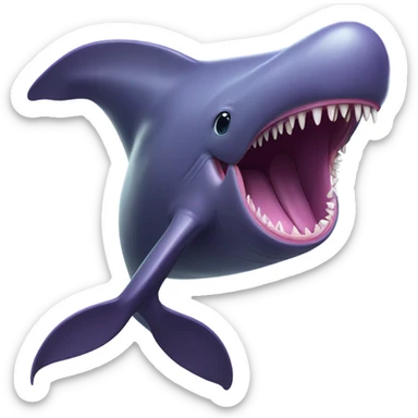 purple sperm whale with open mouth sticker