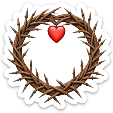 Around the heart  Crown thorns  in horizontal lly  sticker