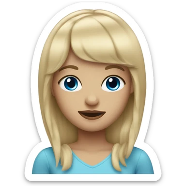 blonde girl with bangs and blue eyes  sticker
