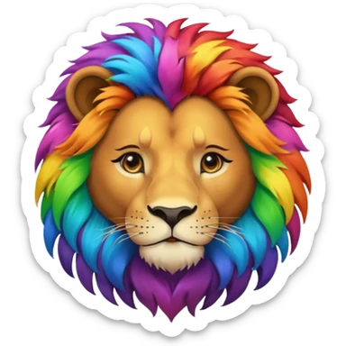Rainbow gay lion sticker