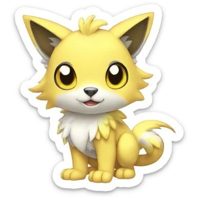 Cute cool shiny colorful animal hybrid Fakemon full body sticker