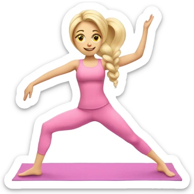 Blonde doing Pink Pilates princess sticker