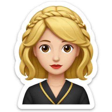 mujer con el pelo recogido para ceremonia sticker