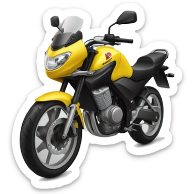 Yellow sport motorcycle Honda  sticker