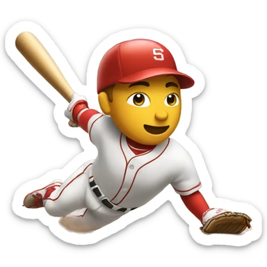 baseball player sliding sticker