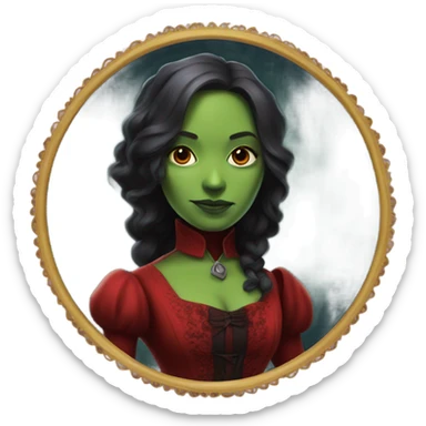 gamora in Victorian dress elegant red full body  sticker