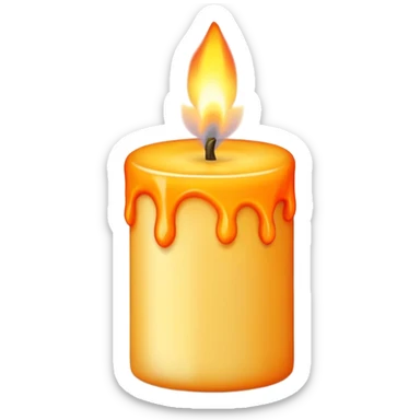 lit candle with flame sticker
