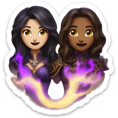 arcane characters vi and caitlyn kiss sticker