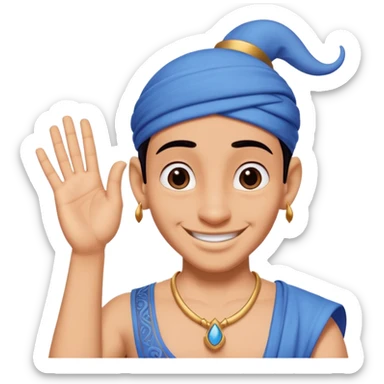 Genie from Aladdin. make several options for the genie from alladin cartoon for the further animation, i want that he shows the like sign with his left hand and smiles sticker