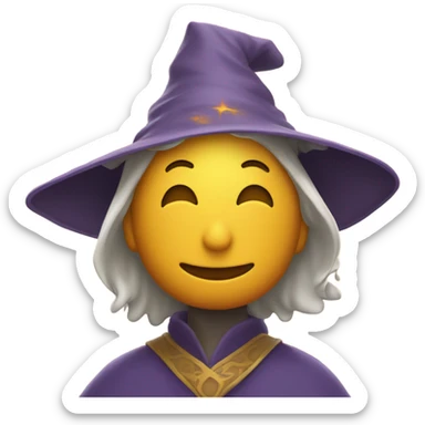 Wizard wearing sun robe and sun hat because he loves the sun sticker