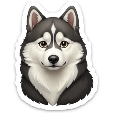 Black and white Siberian husky sticker