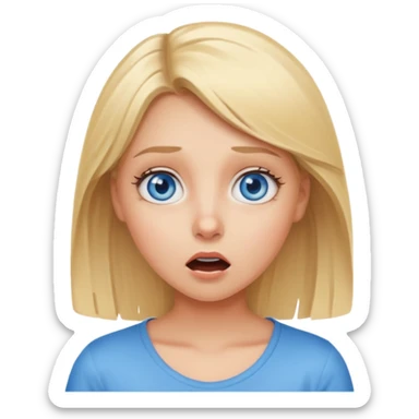blondish girl, surprised expression sticker