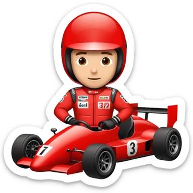 Racing car with a man sticker