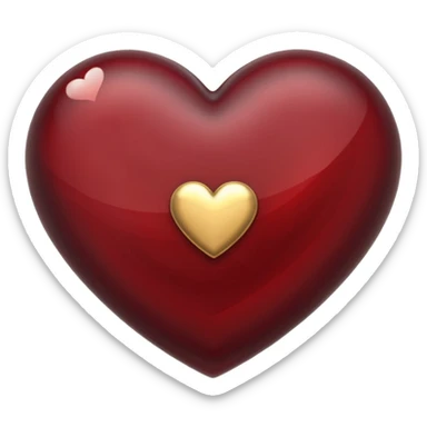 Gold and Garnet heart soft  sticker