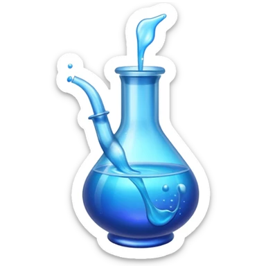 Blue potion bottle open with the liquid falling out (Upside-down with no cork and w/o handle) sticker