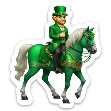 Leprechaun riding  gala horse sticker