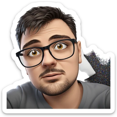 male portrait with glasses sticker