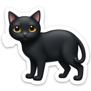 Black cat with white belly and white feet sticker