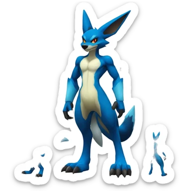 Lucario-Lombax-Sergal-Vernid-Zeraora full body sticker