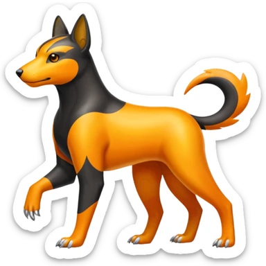 Houndour-Electrike-Fakémon-hybrid-creature (full body)  sticker