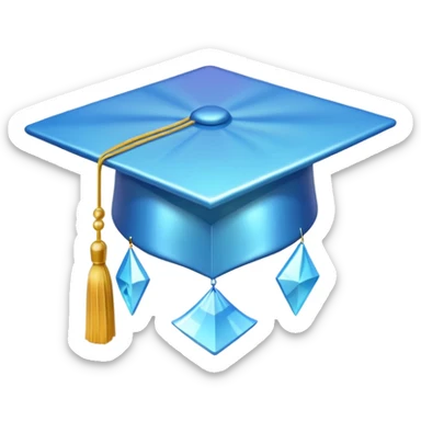 graduate cap hologram sticker