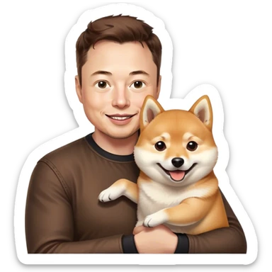Илон Маск с Doge sticker