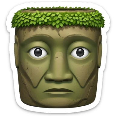 One Easter Island statue is a planter sticker