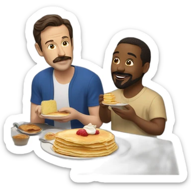 Ted Lasso eating pancakes with Jesus  sticker