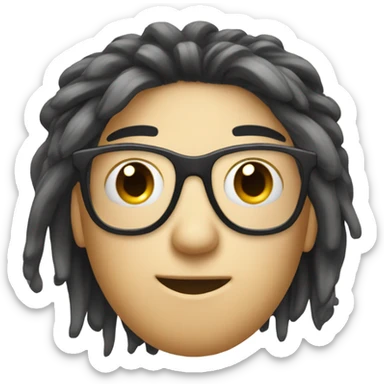 emo person head only with glasses and hearts sticker