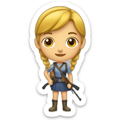 Fille qui tient une carabine sticker