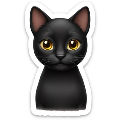 black female cat sticker