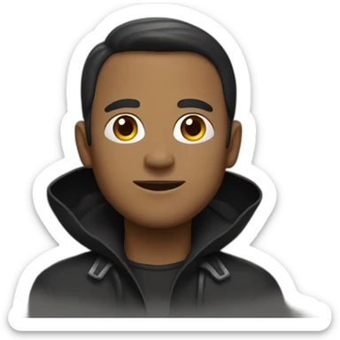 man in black raincoat sticker