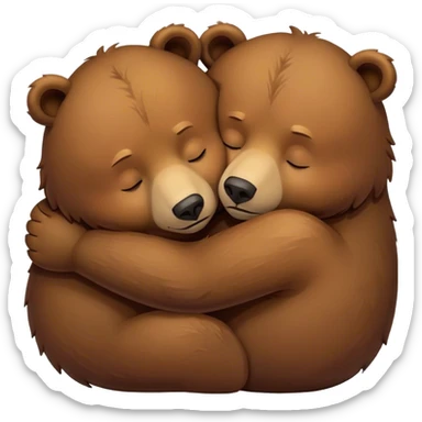 2 bears sleeping together sticker