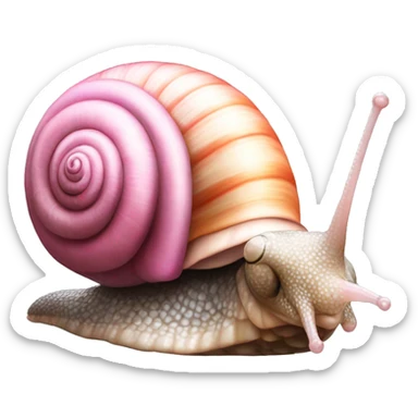 Garden snail with a pink bow on the shell sticker