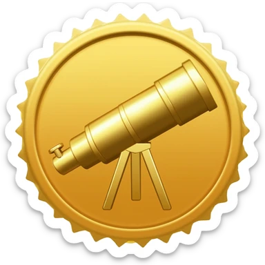 i want a gold medal with a telescope embedded sticker