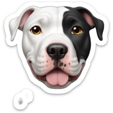 White with black spot pitbull dog sticker